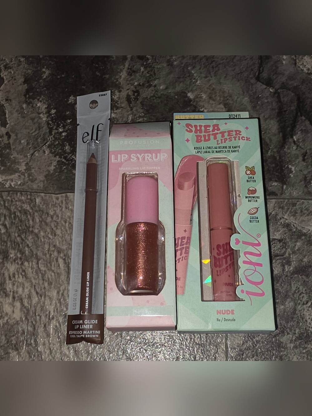 e.l.f. Cream Glide Lip Liner + Lip Syrup & Shea Butter Lipstick - Nude & More